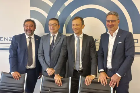 Da sinistra l'assessore della Regione autonoma della Sardegna Carlo Doria, il presidente della Provincia autonoma di Trento Maurizio Fugatti, il presidente della Regione autonoma Friuli-Venezia Giulia Massimiliano Fedriga e il presidente della Provincia autonoma di Bolzano Arno Kompatscher oggi a Roma (Foto: ASP/mdg)