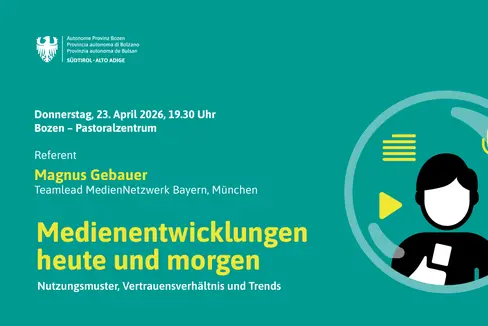 Am 23. April stehen die Medienentwicklung heute und morgen im Fokus eines Vortrages von Magnus Gebauer vom MedienNetzwerk Bayern. (Grafik: Amt für Film und Medien)