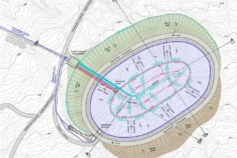 Plan für das neue Speicherbecken für die künstliche Beschneiung beim Biathlon-Zentrum in Antholz. (Foto: LPA/Technischer Landesbeirat)