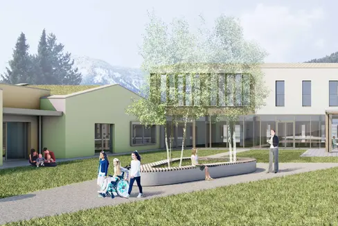 Su proposta dell'assessore Hubert Messner, la Giunta provinciale ha approvato il programma quinquennale per l'edilizia sanitaria. Sono previsti anche fondi per la nuova struttura di cure palliative per bambini e minori, con l'obiettivo di creare un luogo in cui le famiglie possano ricevere assistenza medica e psicologica quando un bambino è affetto da una malattia incurabile o grave. (Rendering: Ufficio Edilizia sanitaria)