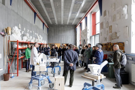 Die Marmorführung in Laas bei der Klein- und Mittelprojekte aus dem CLLD-Gebiet Terra Raetica des Programms Interreg Italien-Österreich 2014-2020 vorgestellt wurden (Foto: LPA/Tiberio Sorvillo)