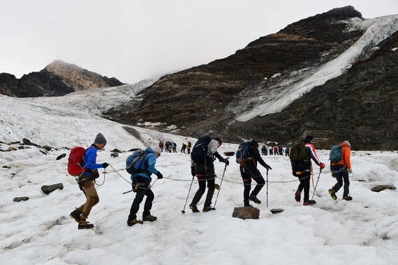 Ein besonderes Erlebnis für die Schülerinnen und Schüler war die geführte Gletscherwanderung auf den Sulden-Gletscher zur Suldenspitze. (Foto: Bildungsdirektion/Christian Aspmair)