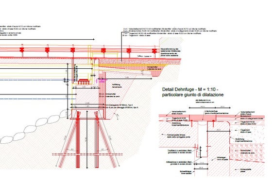 Der Längsschnitt der geplanten neuen Brücke über den Plimabach in Latsch. (Foto: LPA/Ressort für Mobilität und Infrastrukturen)