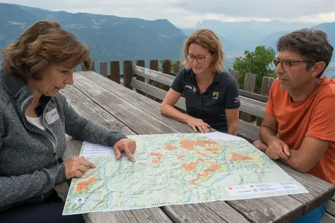L'assessora Hochgruber Kuenzer (a sinistra nella foto): Alla base di questo progetto c’è la volontà di promuovere una più approfondita conoscenza delle Dolomiti patrimonio mondiale Unesco (Foto: ASP)