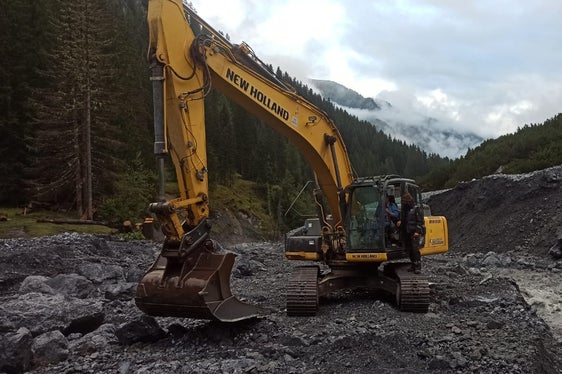 Il 18 agosto l'Ufficio sistemazione bacini montani Ovest ha sgombrato dai detriti il letto del rio Vedretta di Trafoi a Stelvio (Foto: ASP/Ufficio sistemazione bacini montani Ovest)