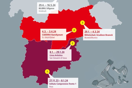 Die Ausstellungsorte (Grafik: Euregio)