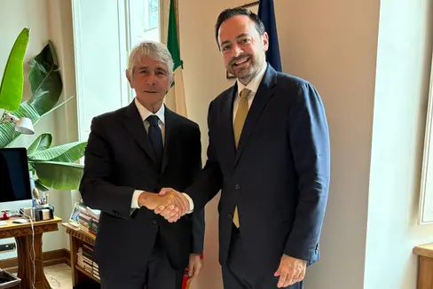 Il ministro per lo sport e i giovani Andrea Abodi e il vicepresidente Marco Galateo hanno tenuto un incontro a Roma. Focus su Festival studentesco su scala interregionale, poli educativi territoriali e il progetto sportivo Alps Ice Academy. (Foto: USP)
