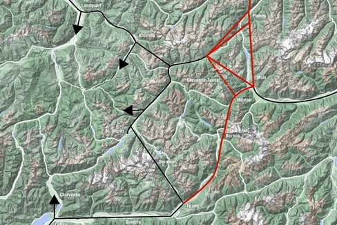 Schema möglicher Bahnverbindungen im Dreiländereck (Bild: LPA/Mobilitätsressort)