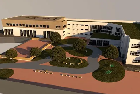 Das Rendering zeigt das renovierte Gebäudes, das die Schule Ada Negri in Bozen beherbergen wird. Am Mittwoch, 4. Dezember, ist eine Besichtigung für Medienvertreter geplant, bei der Landesrat Marco Galateo, der Schulinspektor Vincenzo Gullotta sowie Vertreter der Stadt Bozen anwesend sein werden. (Foto: LPA)