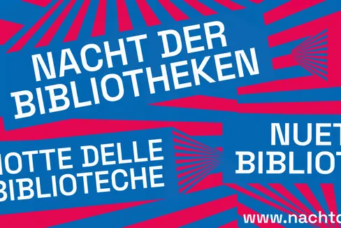 Am 4. April öffnen Südtirols Bibliotheken in den Abendstunden ihre Tore für die zweite Nacht der Bibliotheken. (Grafik: Amt für Bibliotheken und Lesen)