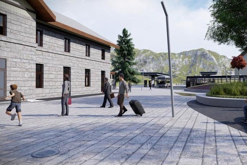 Entra in funzione il nuovo Centro di mobilità di Bressanone (Rendering: STA)