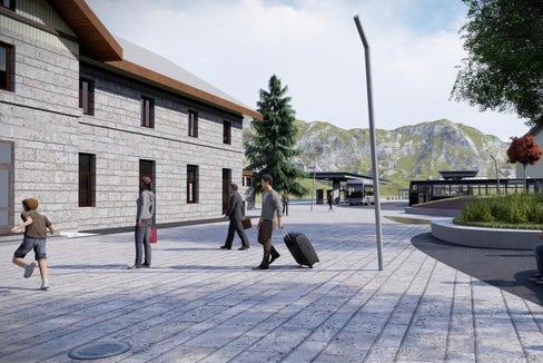 Das neue Mobilitätszentrum in Brixen geht in Betrieb. (Rendering: STA)