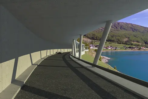 Il rendering della galleria paravalanghe prevista in Val Senales, nei pressi di Vernago. (Fonte: USP/Dipartimento Infrastrutture e Mobilità)