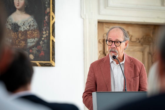 Giorgio Mezzalira della Fondazione ha tracciato un breve profilo della vita di Alexander Langer. (Foto: USP/Fabio Brucculeri)