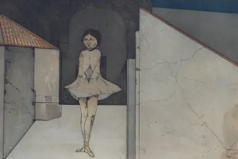 Un'opera dell'artista Karl Plattner, uno dei 100 lavori esposti alla Galleria Civica di Bolzano per celebrare il centenario dell'Associazione degli artisti altoatesini (Foto: Paola Bradamante)