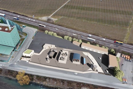 Eines der PNRR-Vorhaben in Südtirol: Das Projekt Hydrogen Valley sieht eine Anlage zur Erzeugung von Wasserstoff in Bozen-Süd vor. Dieser soll unter anderem für den emissionsfreien Betrieb von 180 SASA-Bussen genutzt werden. (Quelle: SASA)