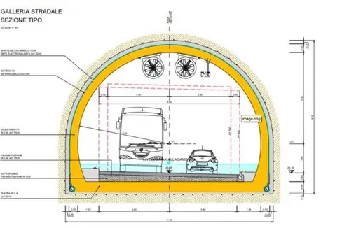 Zwei Funktionen soll der neue Umfahrungstunnel in Innichen erfüllen: Durchzugsverkehr aus dem Ort wegleiten und vor Hochwasser schützen. (Skizze: LPA/Landesabteilung Tiefbau)