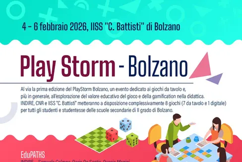 Am Sitz der italienischen Wirtschaftsoberschulen Battisti findet die erste nationale Ausgabe des Projekts Play Storm in Bozen statt. (Foto: LPA)