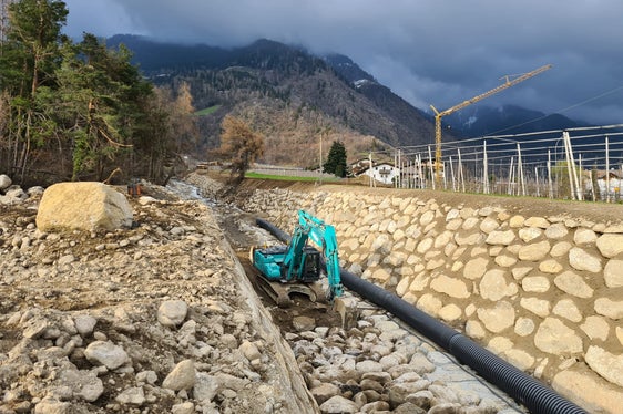 I lavori a Parcines termineranno entro questa settimana. (Foto: ASP/Ufficio Sistemazione bacini montani Ovest)