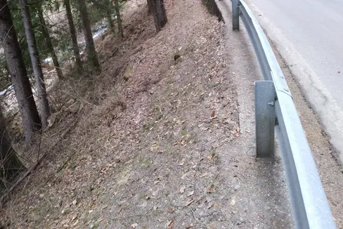 Ein Teilstück der Landesstraße 86 in der Gemeinde Laurein wird verbreitert. (Foto: LPA/Abteilung Tiefbau)
