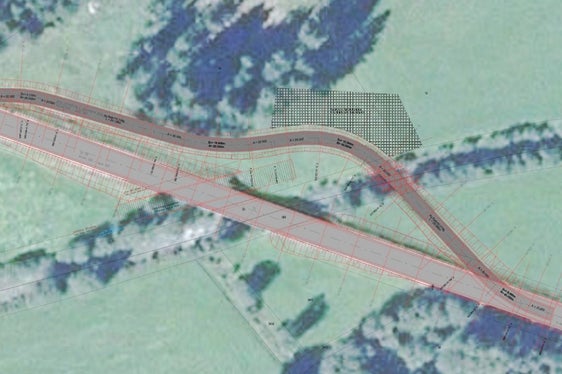 La planimetria del ponte per il quale oggi si è tenuta la prima riunione in cantiere con l'impresa appaltatrice, il sindaco e i tecnici dell'Ufficio tecnico strade della Provincia. (Foto: USP/Dipartimento Infrastrutture e Mobilità)