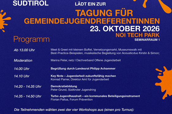 Das Programm der Tagung für Gemeindejugendreferentinnen und -referenten. (Grafik: Amt für Jugendarbeit)