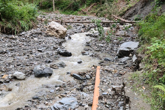 I lavori di ripristino hanno riguardato anche il rio di Furcia (Foto: Ufficio bacini montani Est)