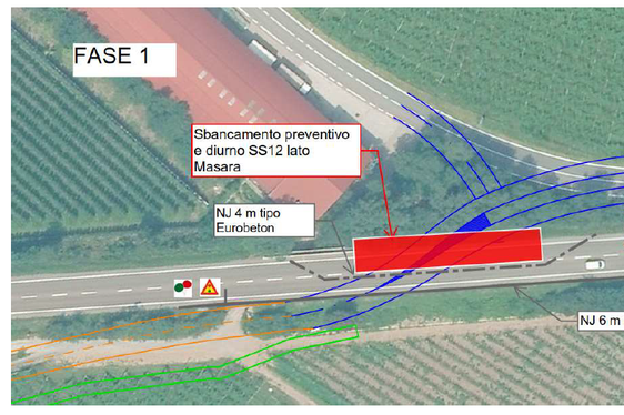 La prima fase dei lavori in programma lungo la SS 12 (Foto: ASP/Ufficio tecnico strade centro sud)