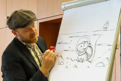 Autorenlesung im Herbst 2022 mit Torben Kuhlmann (Foto: LPA/Amt für Bibliotheken und Lesen)