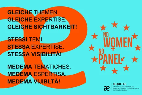 Aderendo all'iniziativa RAI No Women No Panel, si vuole dare più spazio e visibilità alle donne nella comunicazione e nel dibattito pubblico. (Logo: USP/Servizio donna)