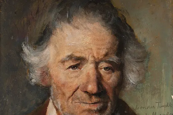 Porträt des Londer Tondl, der es als Grödner Wanderhändler Ende des 19. Jahrhunderts bis nach London schaffte. Moroder Josef Theodor (Lusenberger), 1877. (Foto: Museum Gherdëina)