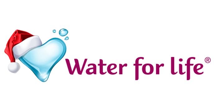 Water for Life logo met kerstmuts