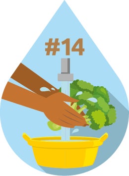 Tip 14 Groente wassen, vang water op
