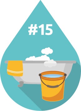 Tip 15 Uitgebadderd, emmertje bij toilet
