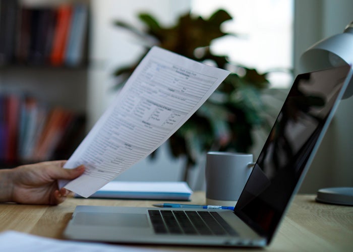 Accountant working with a laptop