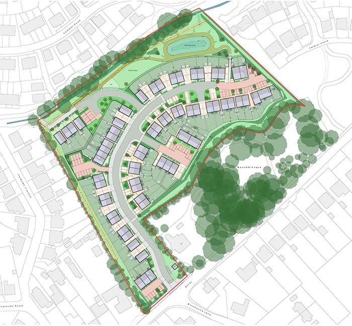 Site plan of Taverners Field