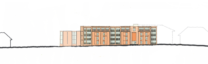 Architect's drawing of Saxon Court