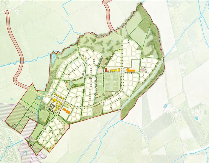 Site plan showing Lotmead Farm, Swindon