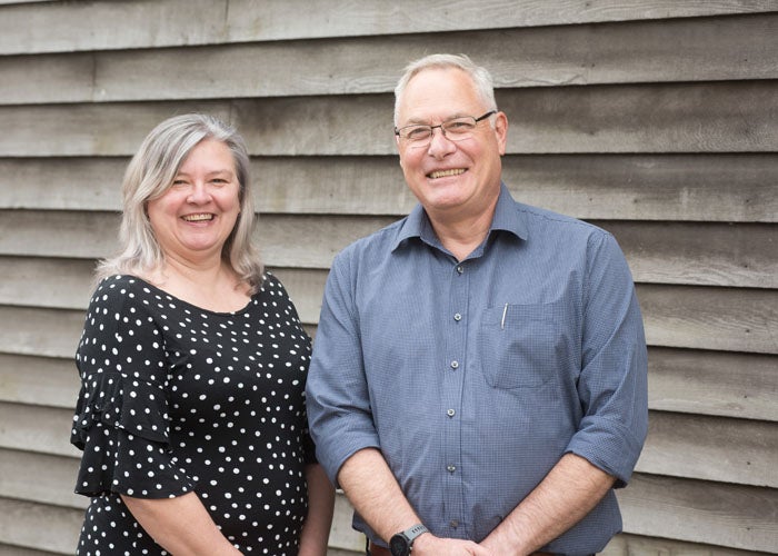 Two people at the Quay Arts centre event