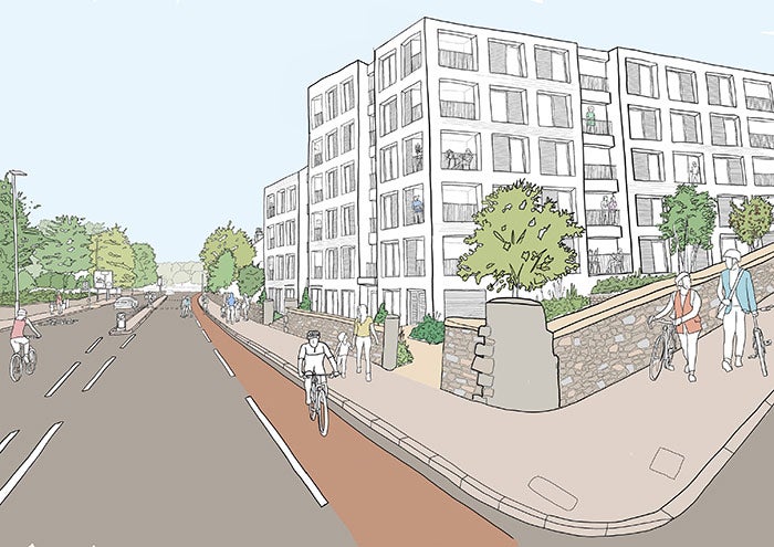 Artist impression of the Bath Road development