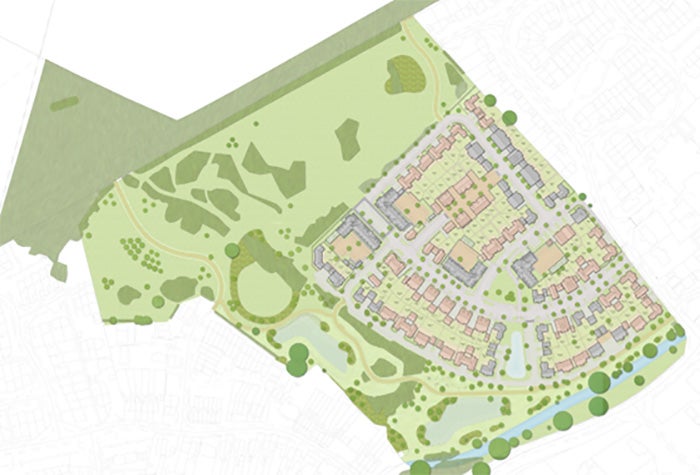 Site plan for Bourne End housing development