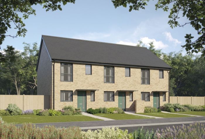 Image of three terraced houses