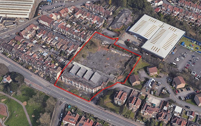 Aerial view of the Bath Road development