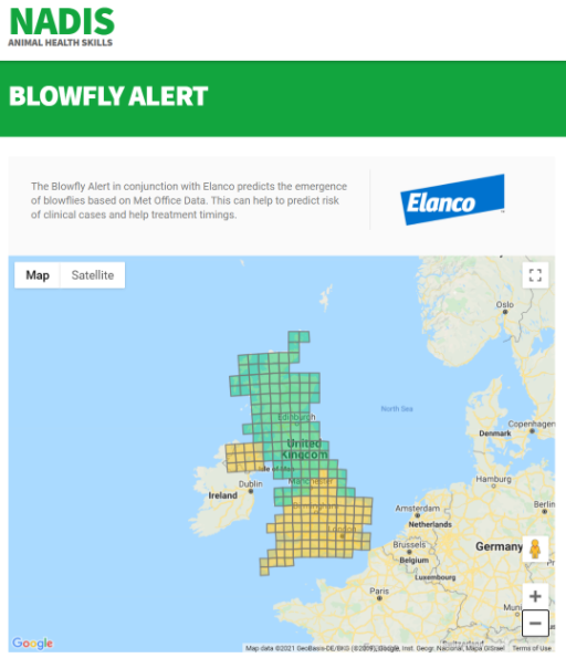NADIS blowfly risk alert