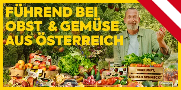 Führend bei Obst & Gemüse aus Österreich.
Herkunft, die man schmeckt.