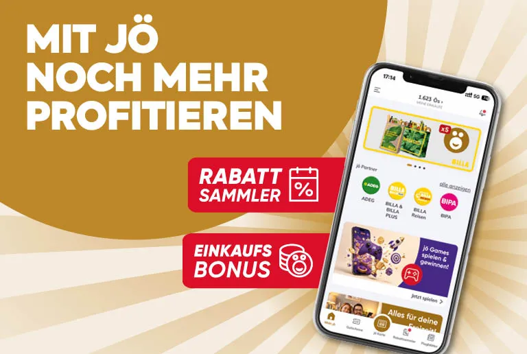 Mit jö noch mehr profitieren. Rabattsammler, Einkaufsbonus