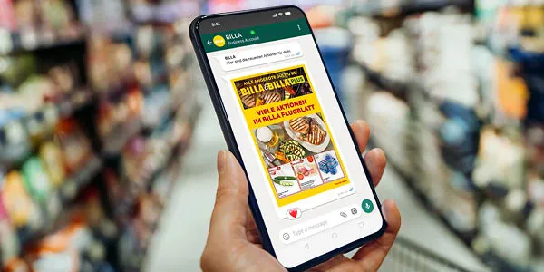 Nie wieder Angebote verpassen. BILLA auf WhatsApp. Das Flugblatt und mega Aktionen direkt aufs Smartphone.