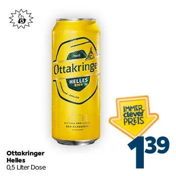 Ottakringer Helles
0,5 Liter Dose
IMMER clever PREIS: € 1,39