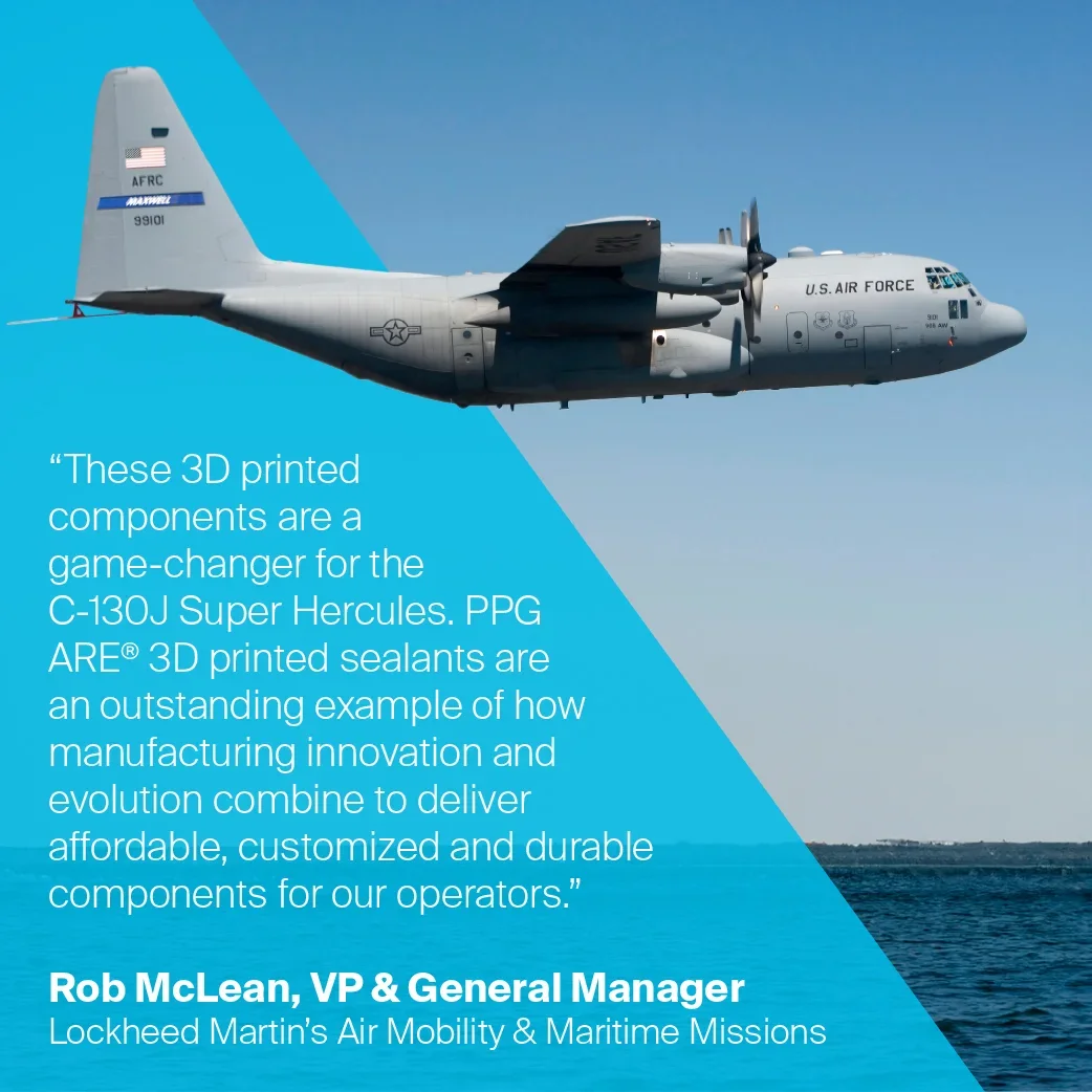 Image shows a plane flying over water with quote
