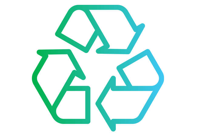 Icon representing reuse, recycle, recovery